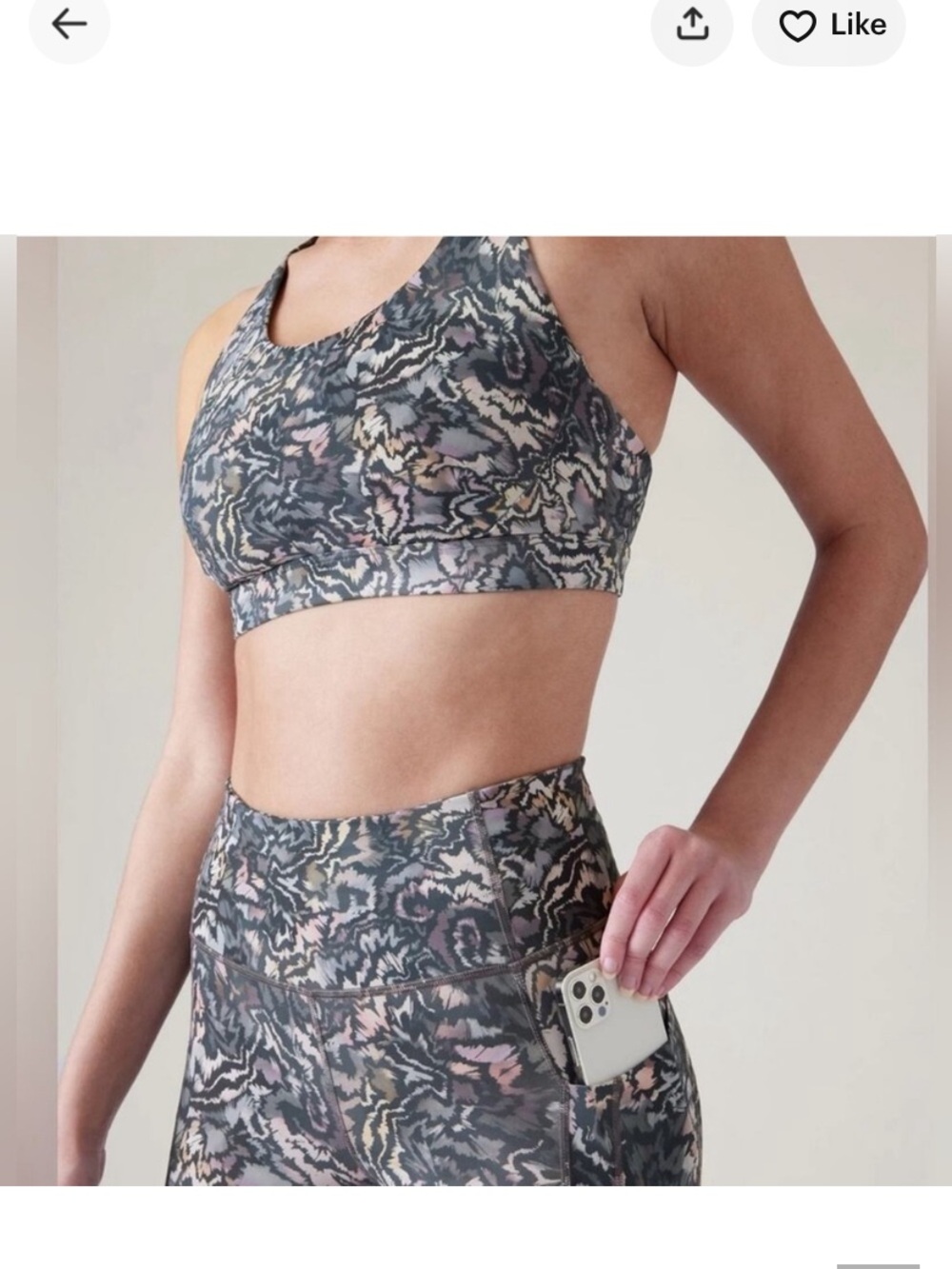 Athleta Ultimate Stash 7/8 leggings and matching bra top size medium - NWT